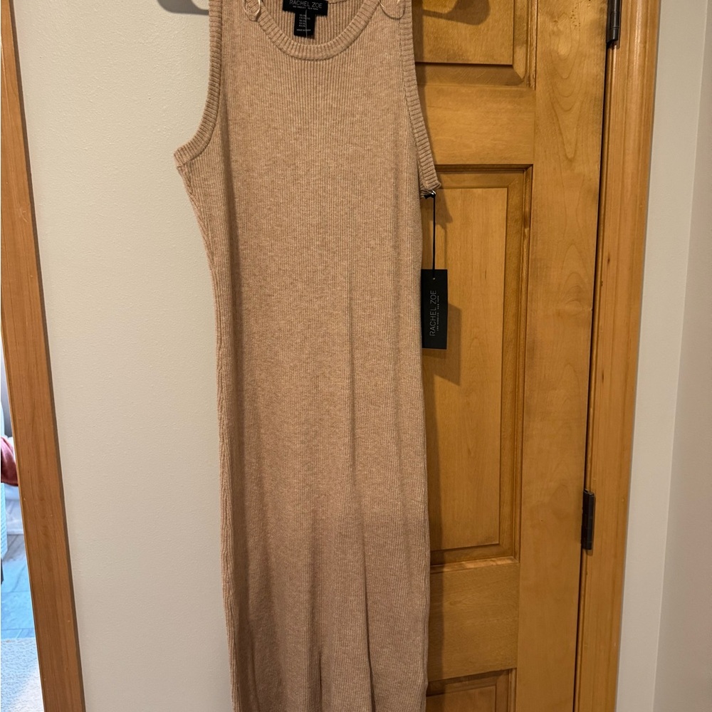 Rachel Zoe Beige Sleeveless Midi Dress